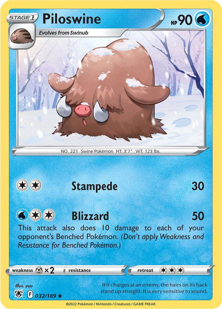 Pokémon-kaart Piloswine 032/189 Uncommon uit de set Astral Radiance