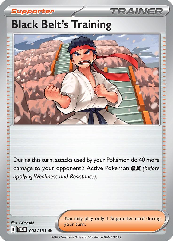 Pokémon-kaart Black Belt's Training 098/131 Common uit de set Prismatic Evolutions
