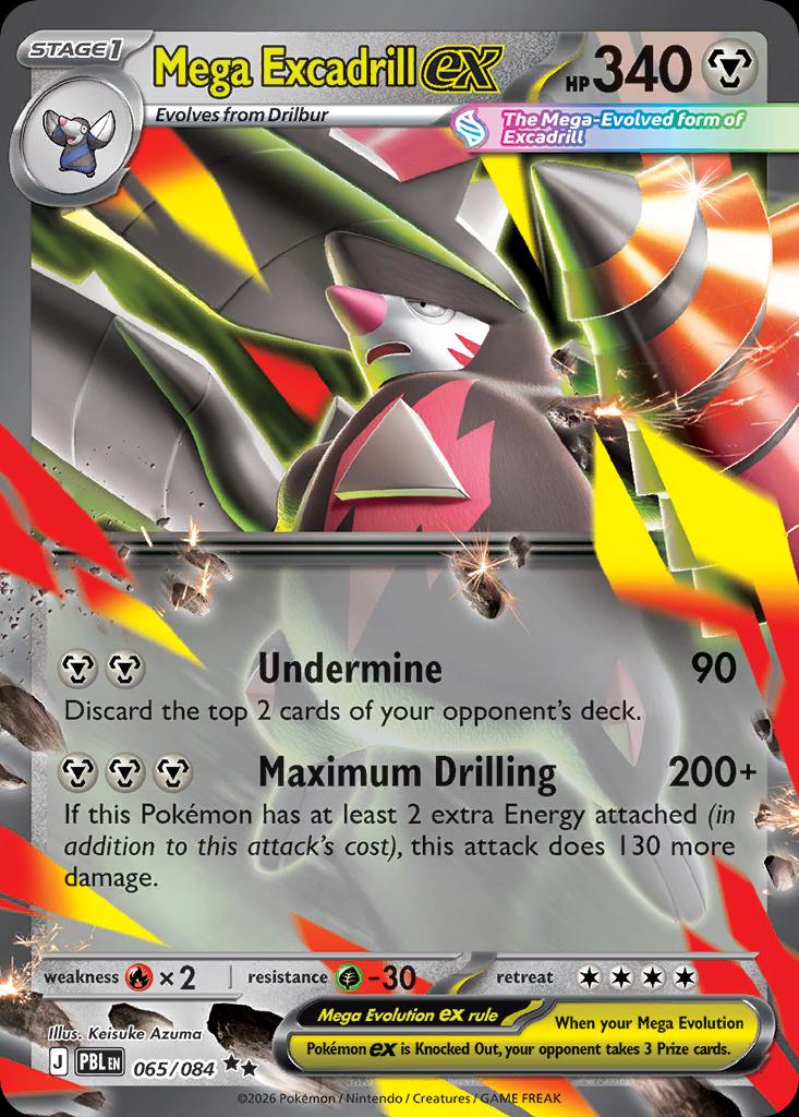 Pokémon-kaart Mega Excadrill ex 065/084 Double Rare uit de set Pitch Black