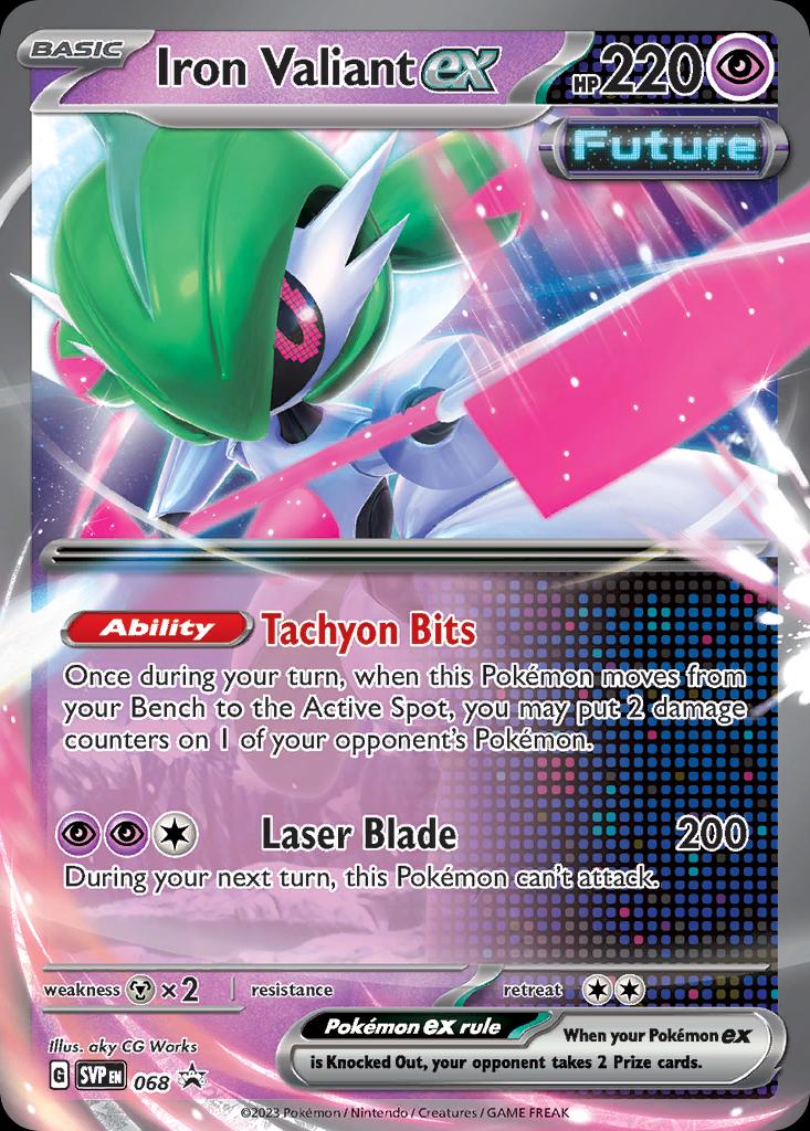 Pokémon-kaart Iron Valiant ex SVP 068 oversized promo uit de set SV Black Star Promos Immagine principale del prodotto