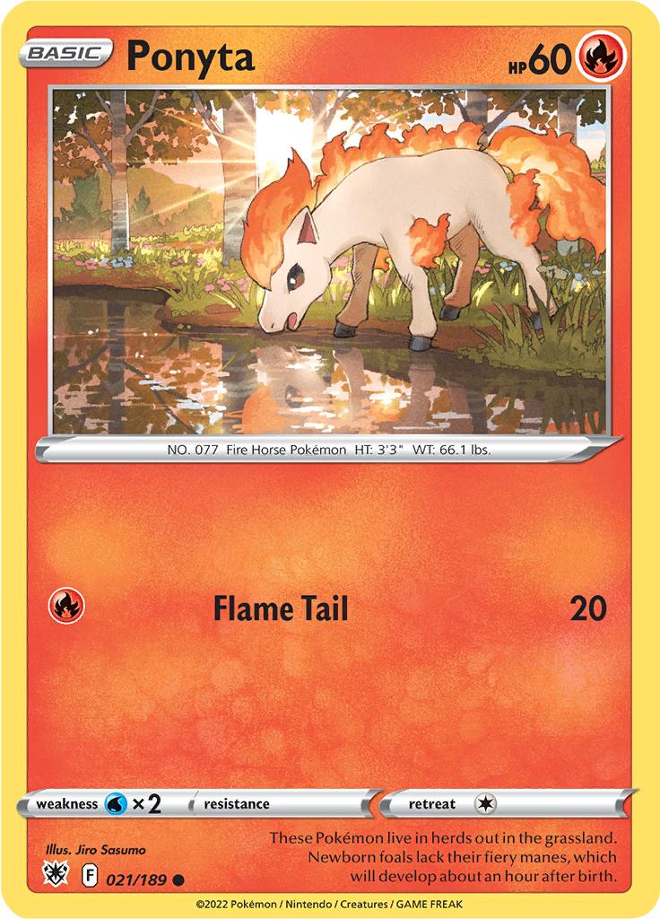 Pokémon-kaart Ponyta 021/189 Common uit de set Astral Radiance