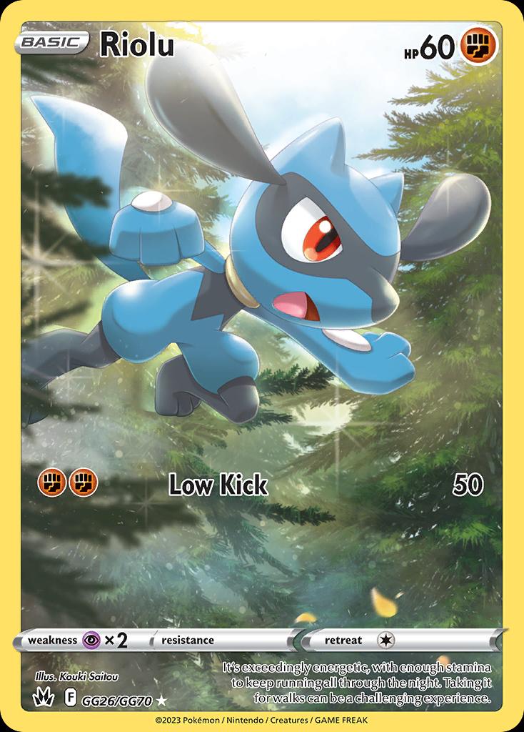Pokémon-kaart Riolu GG26/GG70 Holo Rare uit de set Crown Zenith Imagen principal del producto