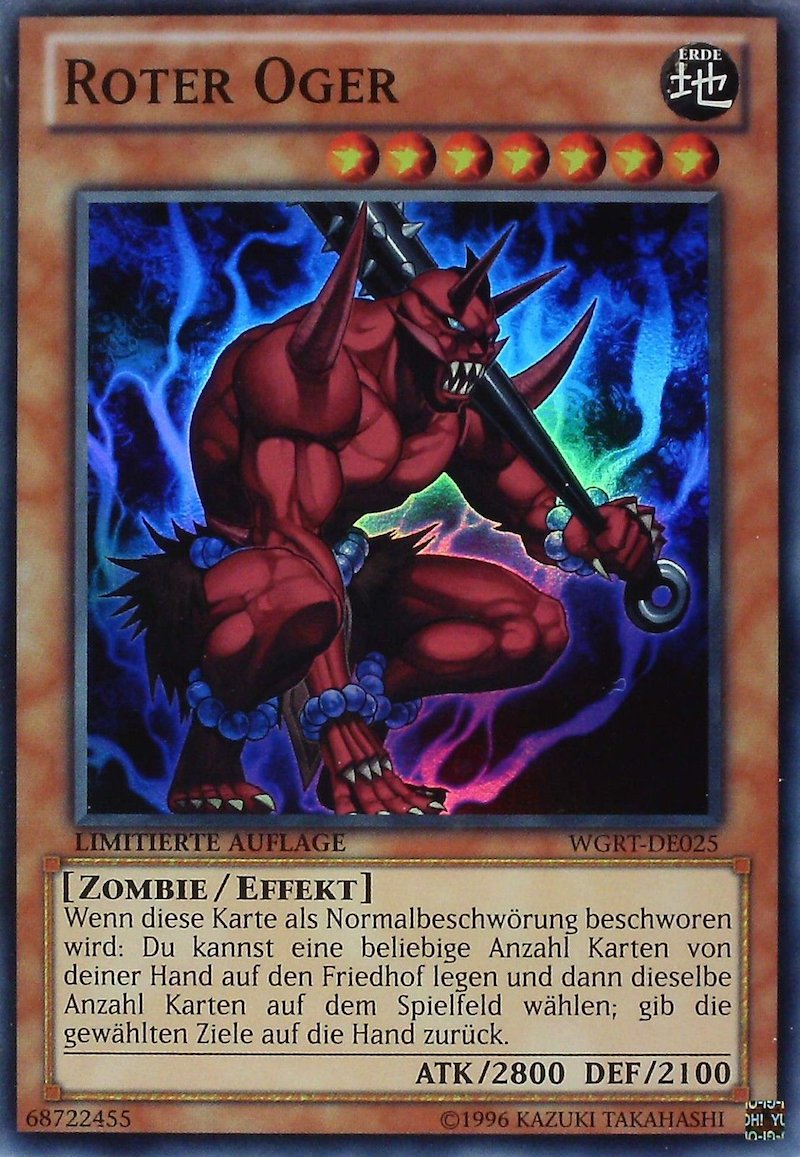 Yu-Gi-Oh!-kaart Red Ogre WGRT-DE025 Super Rare uit War of the Giants Reinforcements Hauptbild