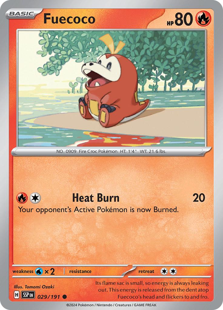 Pokémon-kaart Fuecoco 029/191 Common uit de set Surging Sparks