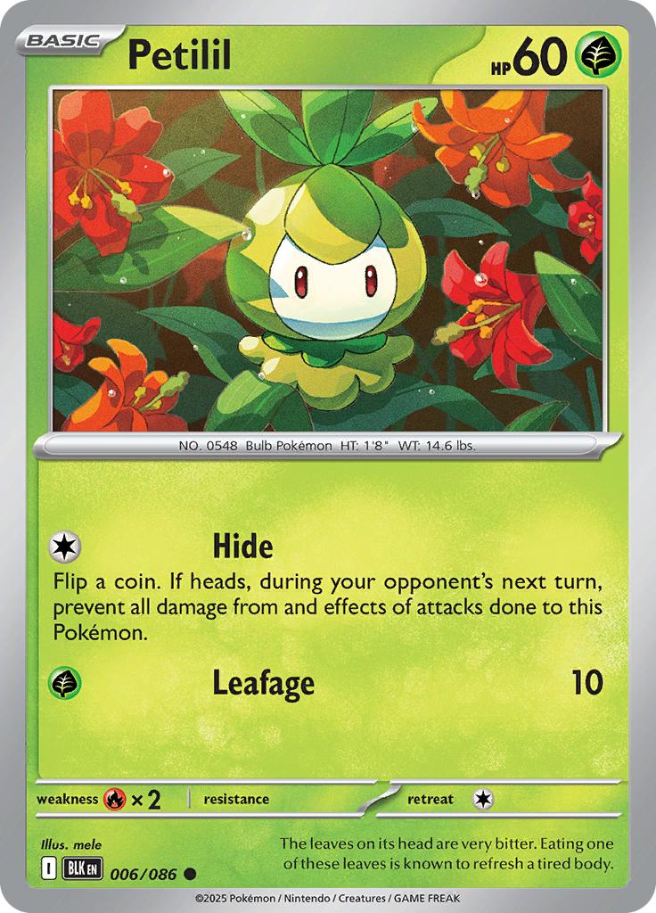 Pokémon-kaart Petilil 006/086 Common uit de set Black Bolt Hoofdafbeelding