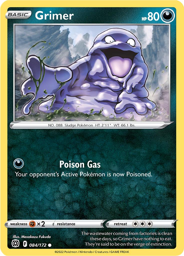 Pokémon-kaart Grimer 084/172 Common uit de set Brilliant Stars