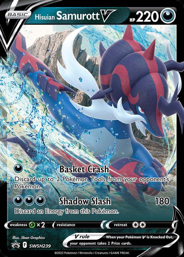 Pokémon-kaart Hisuian Samurott V SWSH239 Promo uit de set SWSH Black Star Promos