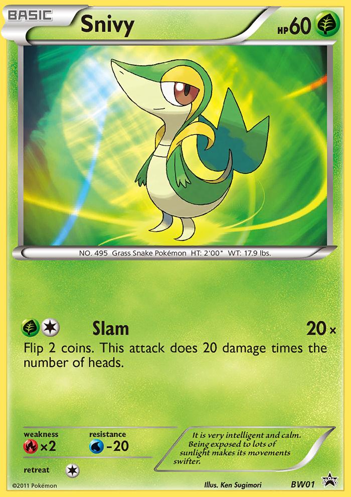 Pokémon-kaart Snivy BW01 Promo uit de set BW Black Star Promos Image principale du produit