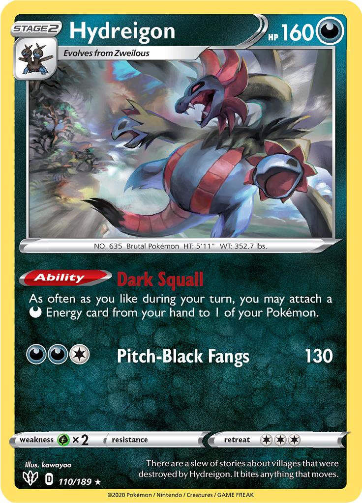 Pokémon-kaart Hydreigon 110/189 Rare uit de set Darkness Ablaze