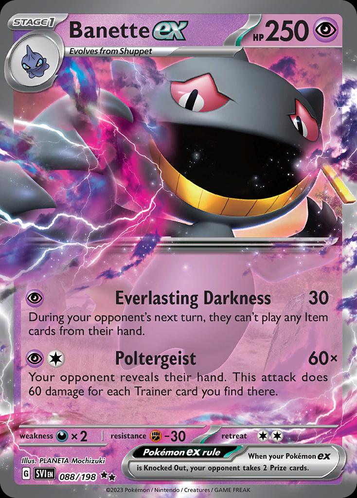 Pokémon-kaart Banette ex 088/198 Double Rare uit de set Scarlet & Violet Hoofdafbeelding