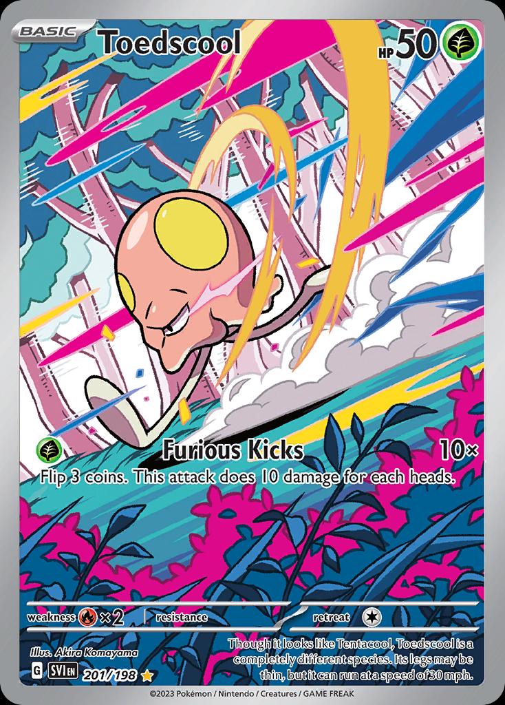 Pokémon-kaart Toedscool 201/198 Illustration Rare uit de set Scarlet & Violet Hoofdafbeelding