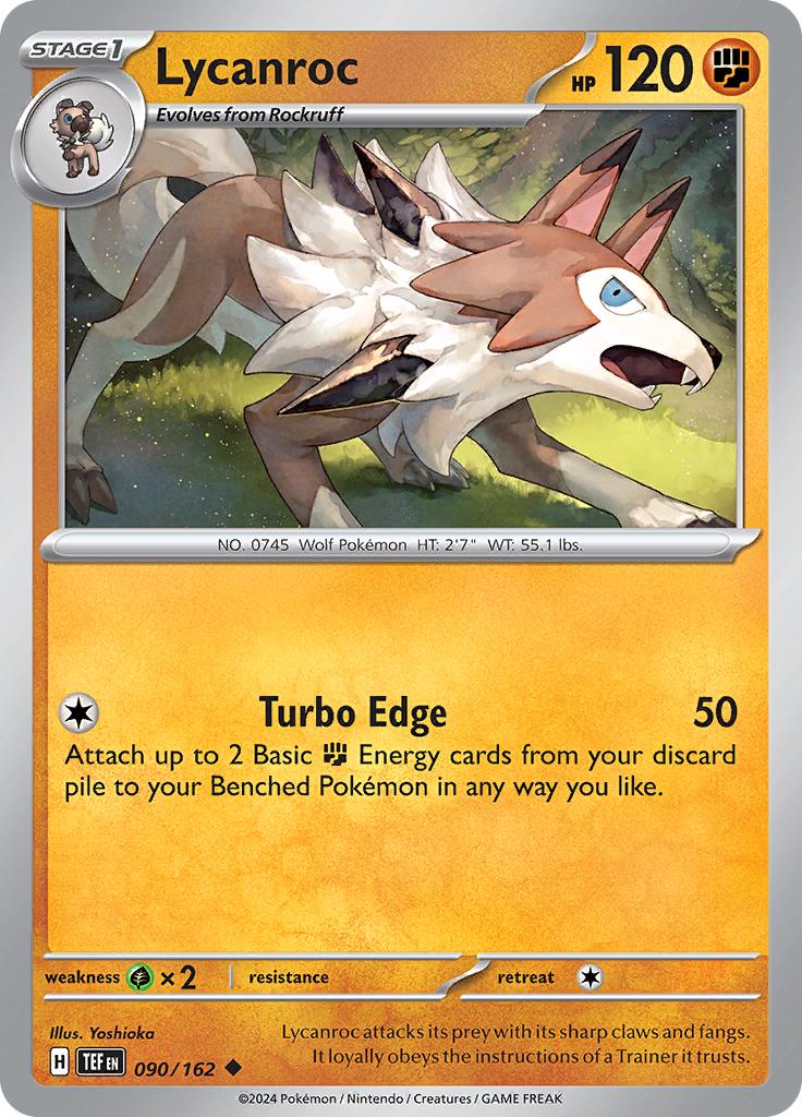 Pokémon-kaart Lycanroc 090/162 Uncommon uit de set Temporal Forces