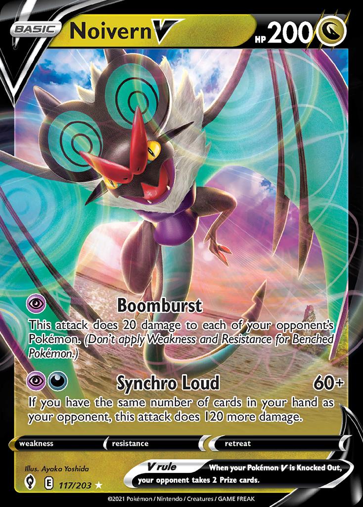 Pokémon-kaart Noivern V 117/203 Ultra Rare uit de set Evolving Skies