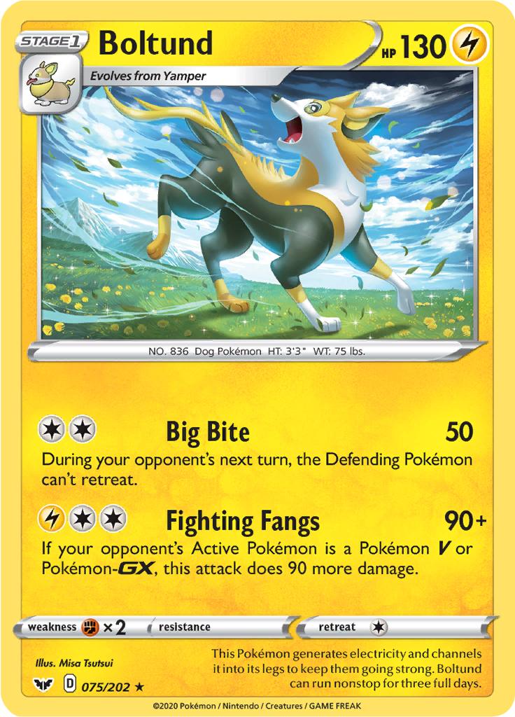 Pokémon-kaart Boltund 075/202 Holo Rare uit de set Sword & Shield Hauptbild