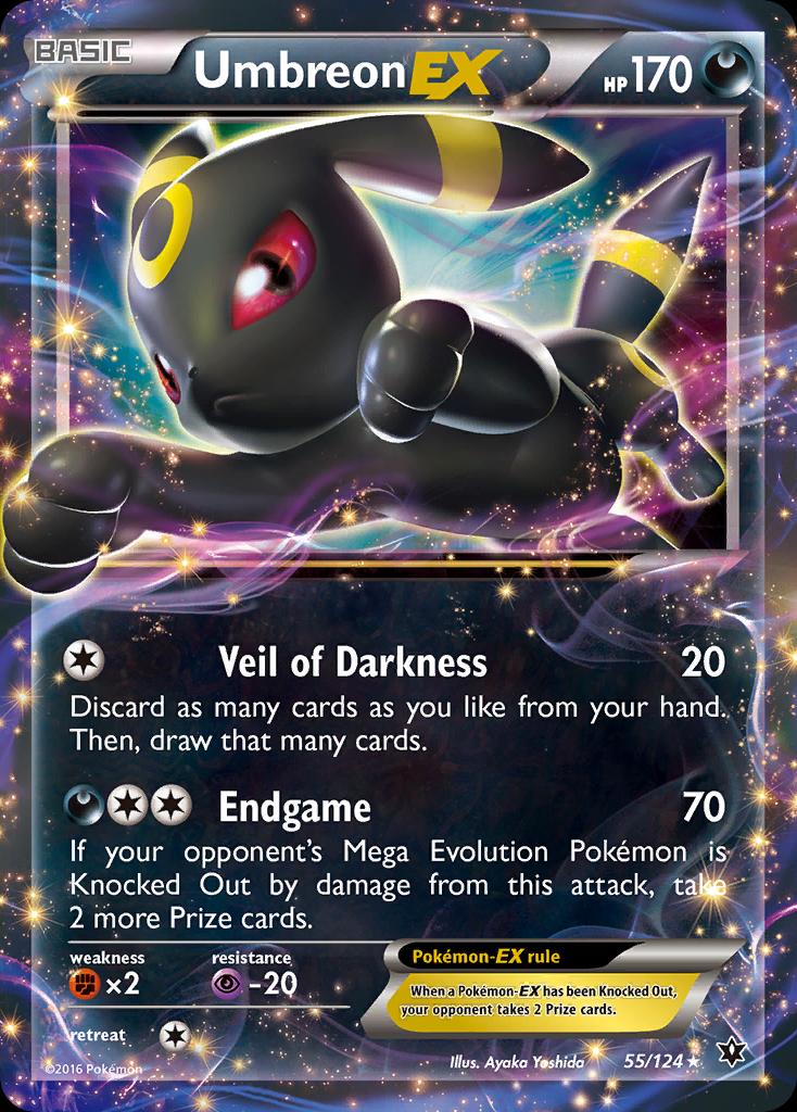 Pokémon-kaart Umbreon EX 55/124 Ultra Rare uit de set Fates Collide Hoofdafbeelding