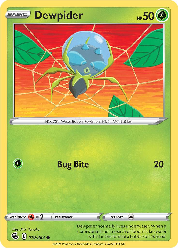 Pokémon-kaart Dewpider 019/264 Common uit de set Fusion Strike