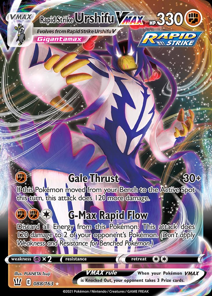 Pokémon-kaart Rapid Strike Urshifu VMAX 88/163 Ultra Rare uit de set Battle Styles