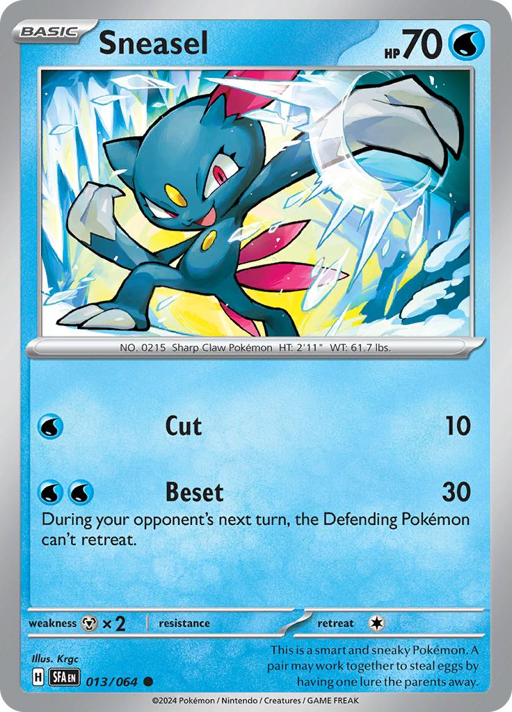 Pokémon-kaart Sneasel 013/064 Common uit de set Shrouded Fable