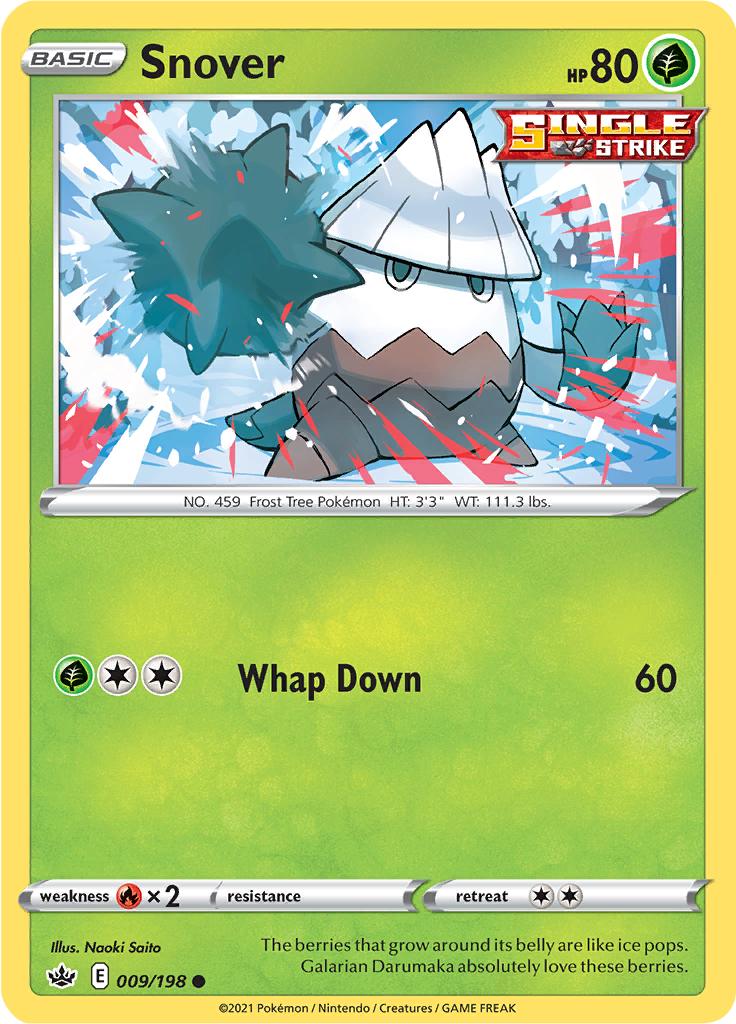 Pokémon-kaart Snover 009/198 Common uit de set Chilling Reign