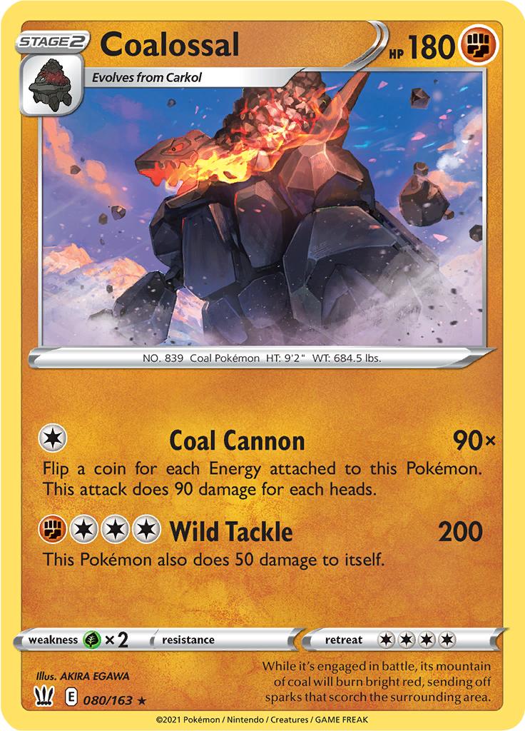 Pokémon-kaart Coalossal 080/163 Holo Rare uit de set Battle Styles Main image