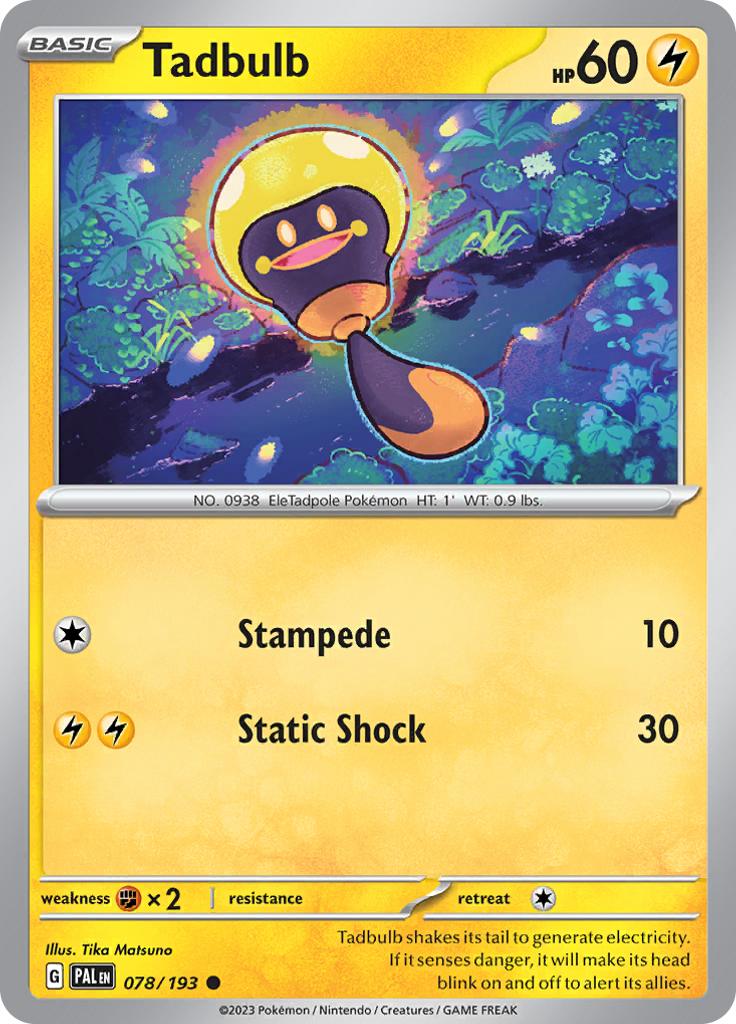Pokémon-kaart Tadbulb 078/193 Common uit de set Paldea Evolved