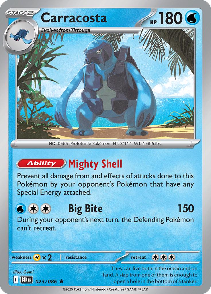 Pokémon-kaart Carracosta 023/086 Rare uit de set Black Bolt Imagen principal del producto