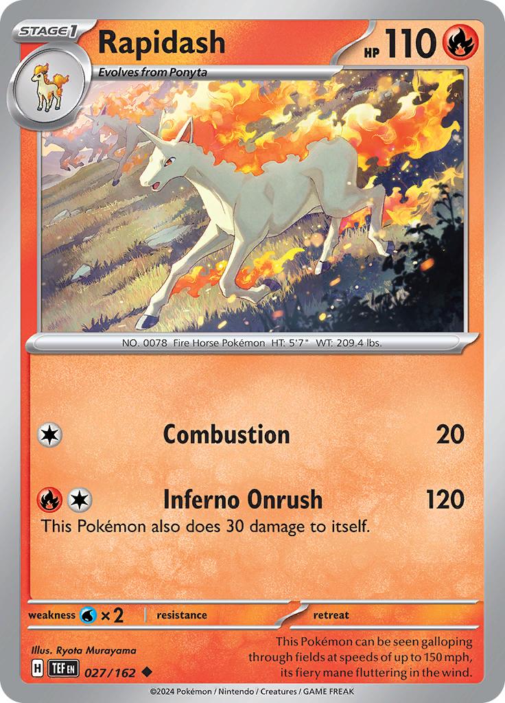 Pokémon-kaart Rapidash 027/162 Uncommon uit de set Temporal Forces