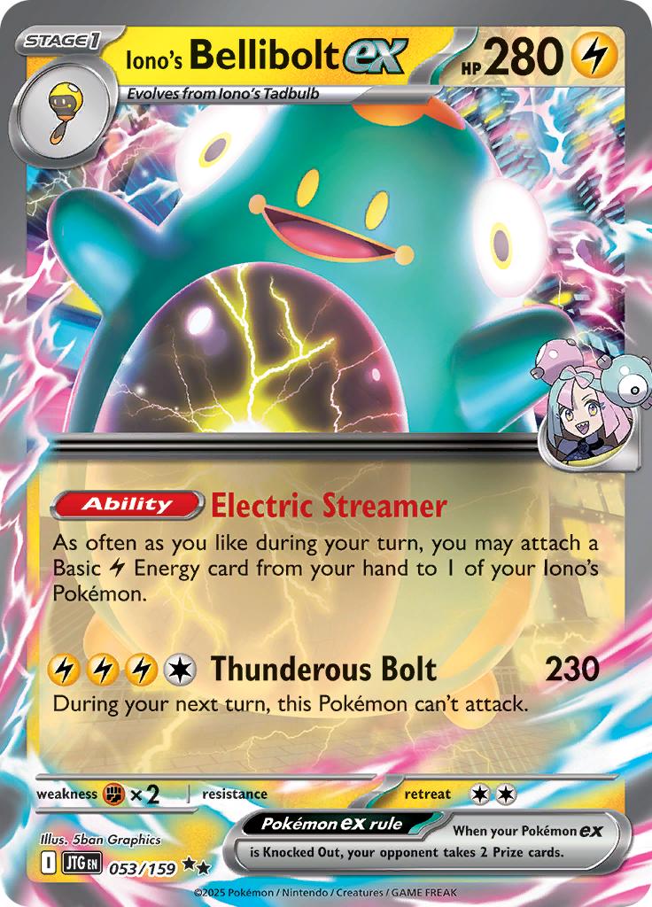 Pokémon-kaart Iono's Bellibolt ex 053/159 Double Rare uit de set Journey Together Hauptbild
