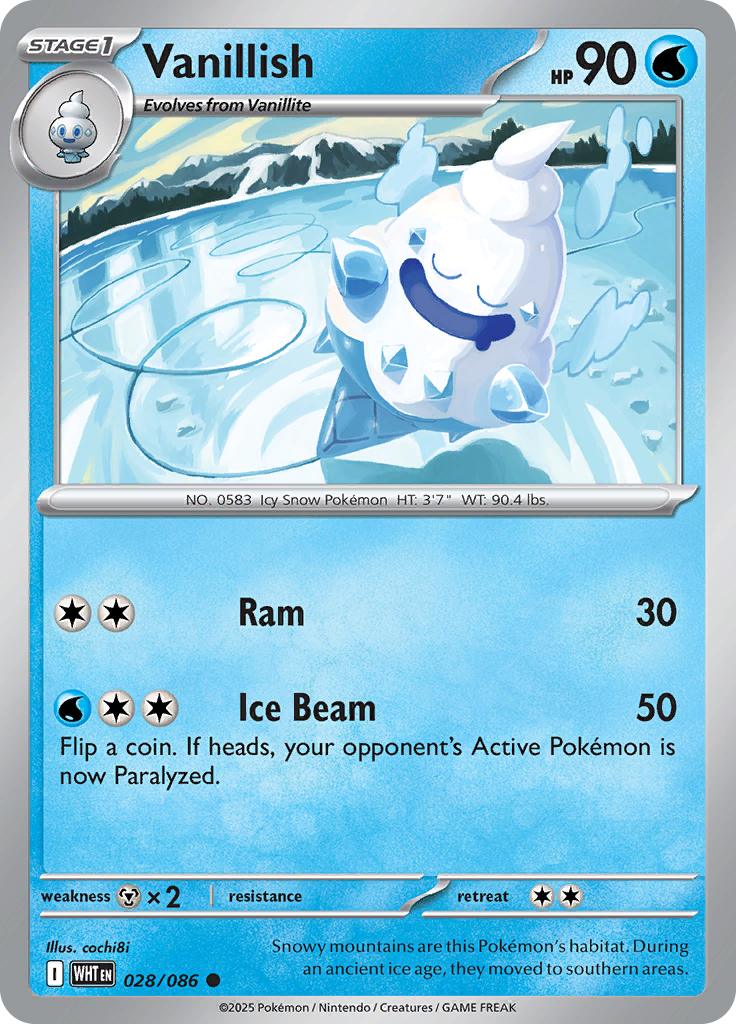 Pokémon-kaart Vanillish 028/086 Common uit de set White Flare