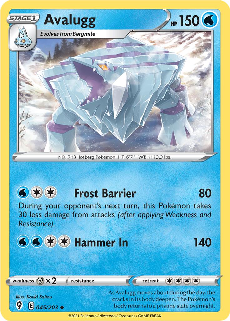 Pokémon-kaart Avalugg 045/203 Uncommon uit de set Evolving Skies