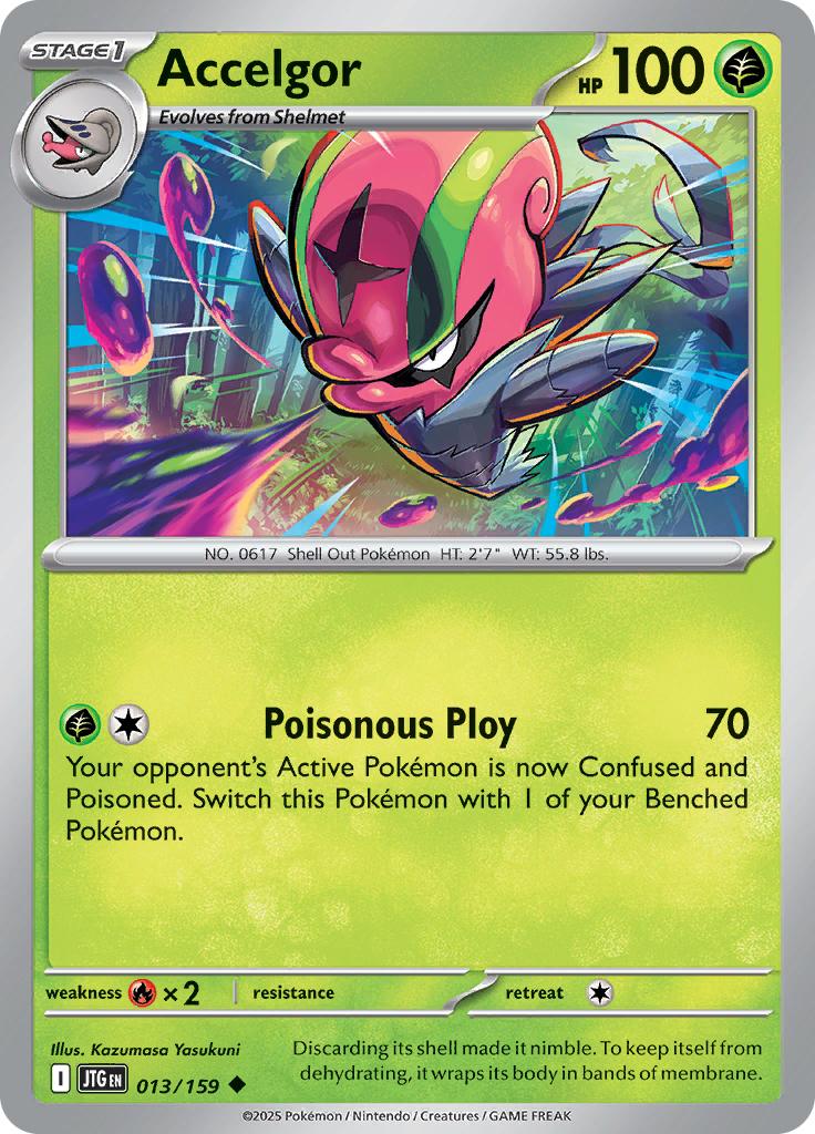 Pokémon-kaart Accelgor 013/159 Uncommon uit de set Journey Together Imagen principal del producto