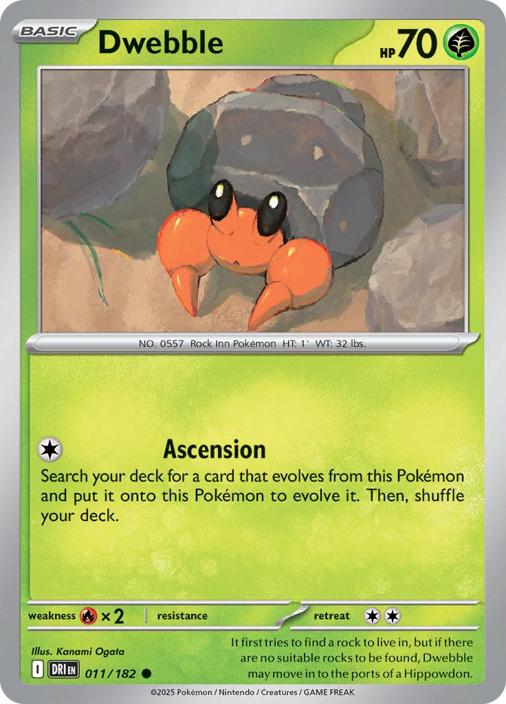 Pokémon-kaart Dwebble 011/182 Common uit de set Destined Rivals
