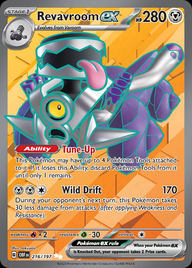 Pokémon-kaart Revavroom ex 216/197 Ultra Rare uit de set Obsidian Flames