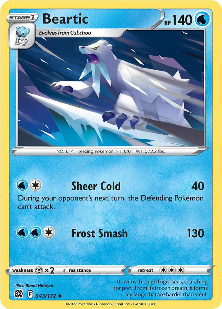 Pokémon-kaart Beartic 043/172 Uncommon uit de set Brilliant Stars Main image