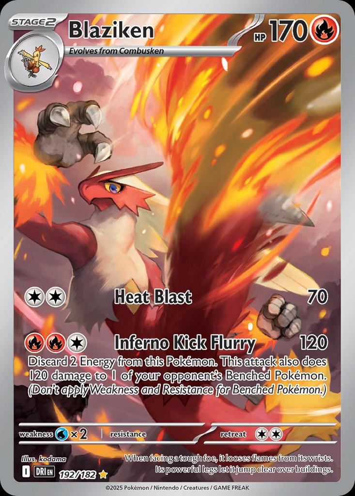 Pokémon-kaart Blaziken 192/182 Illustration Rare uit de set Destined Rivals Main image