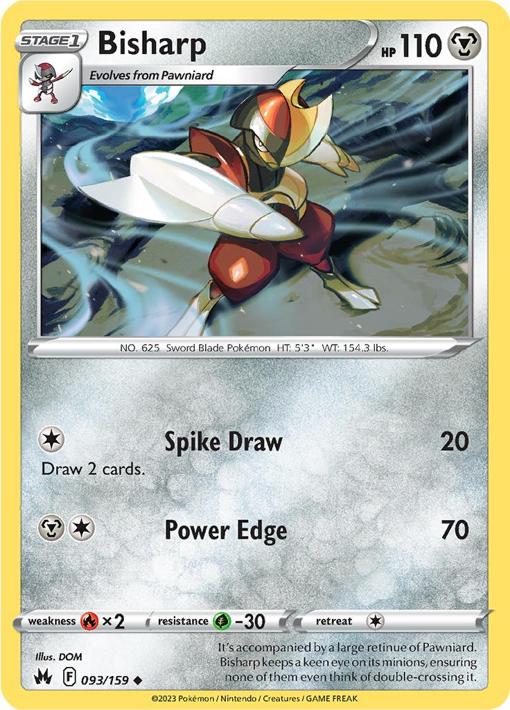 Pokémon-kaart Bisharp 093/159 Uncommon uit de set Crown Zenith