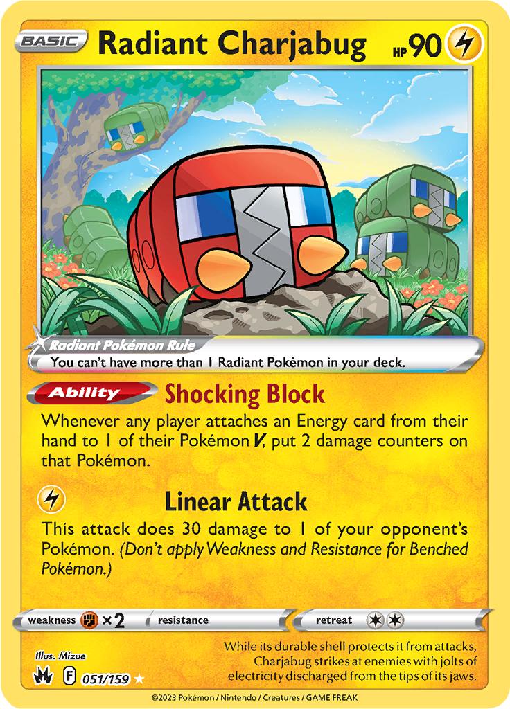 Pokémon-kaart Radiant Charjabug 051/159 Ultra Rare uit de set Crown Zenith Imagen principal del producto