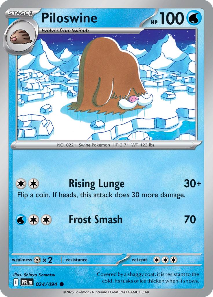 Pokémon-kaart Piloswine 024/094 Common uit de set Phantasmal Flames