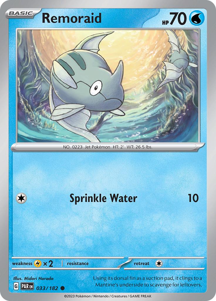 Pokémon-kaart Remoraid 033/182 Common uit de set Paradox Rift Hoofdafbeelding