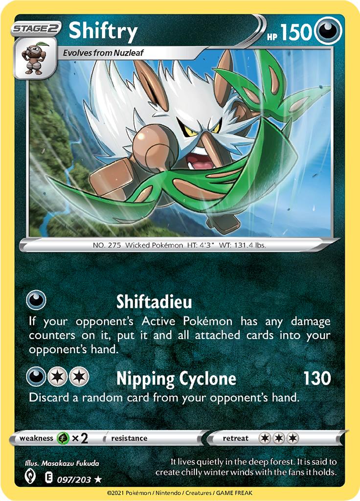 Pokémon-kaart Shiftry 097/203 Rare uit de set Evolving Skies