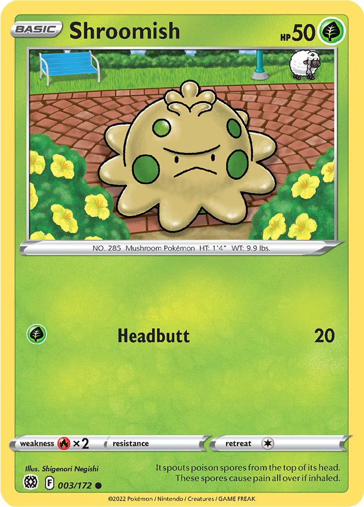 Pokémon-kaart Shroomish 003/172 Common uit de set Brilliant Stars Hoofdafbeelding