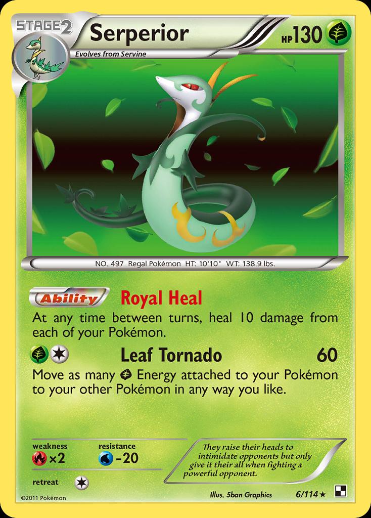 Pokémon-kaart Serperior 6/114 Holo Rare uit de set Black & White Main image