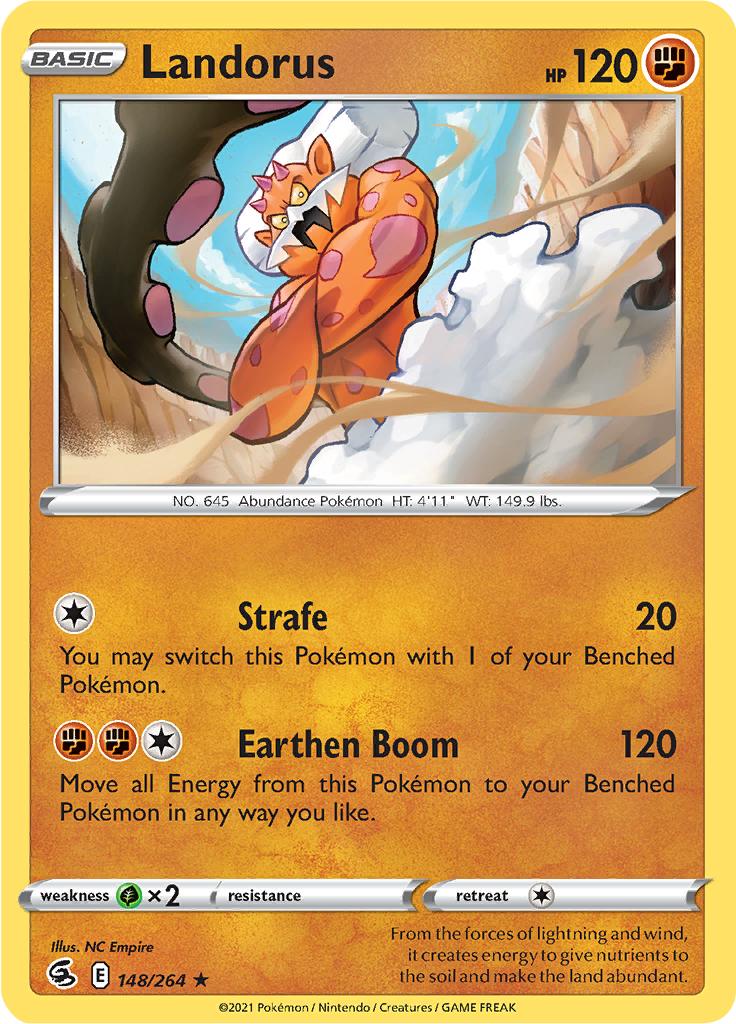 Pokémon-kaart Landorus 148/264 Holo Rare uit de set Fusion Strike
