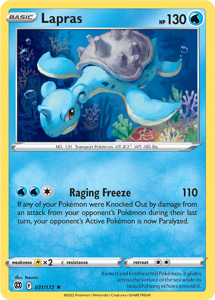 Pokémon-kaart Lapras 031/172 Rare uit de set Brilliant Stars