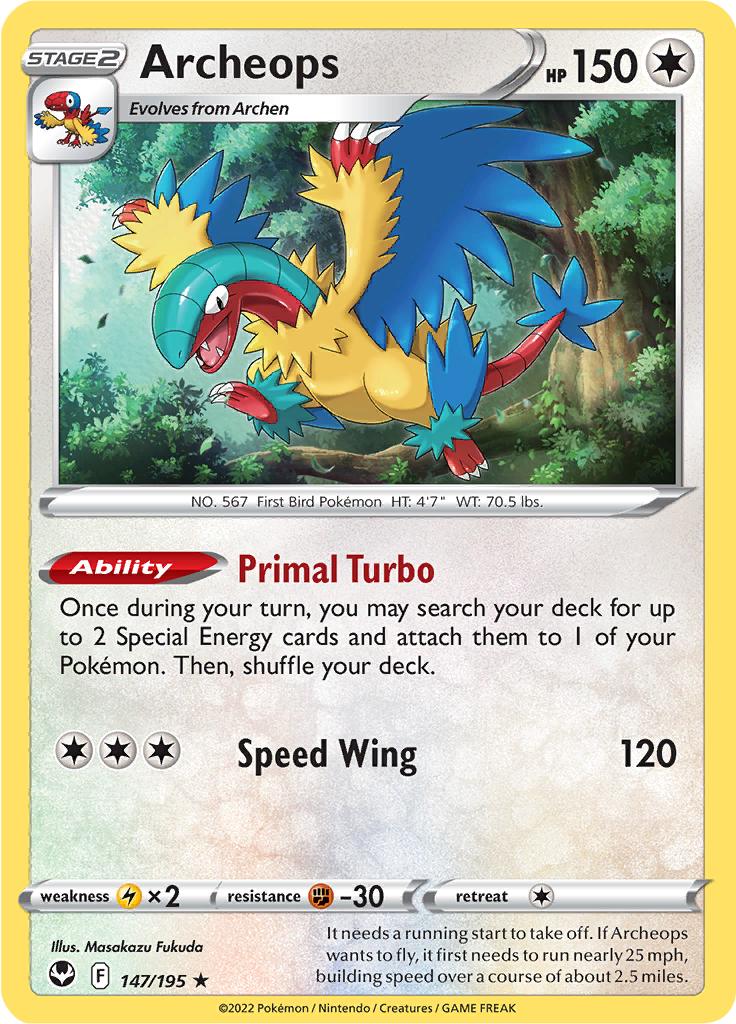 Pokémon-kaart Archeops 147/195 Holo Rare uit de set Silver Tempest Immagine principale del prodotto