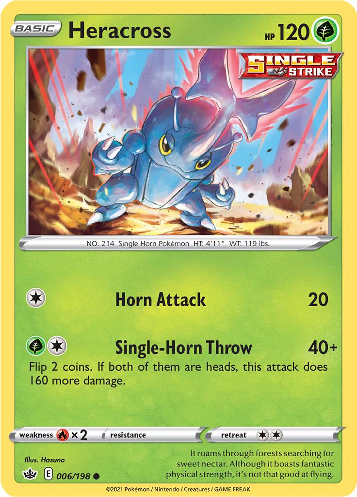 Pokémon-kaart Heracross 006/198 Common uit de set Chilling Reign