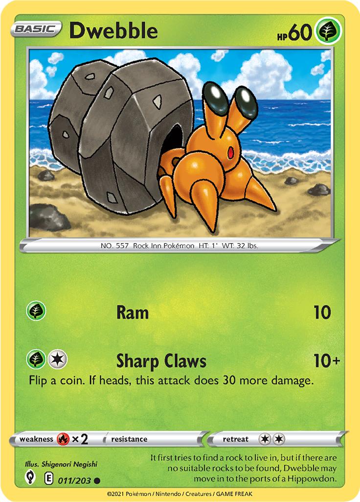 Pokémon-kaart Dwebble 011/203 Common uit de set Evolving Skies Main image