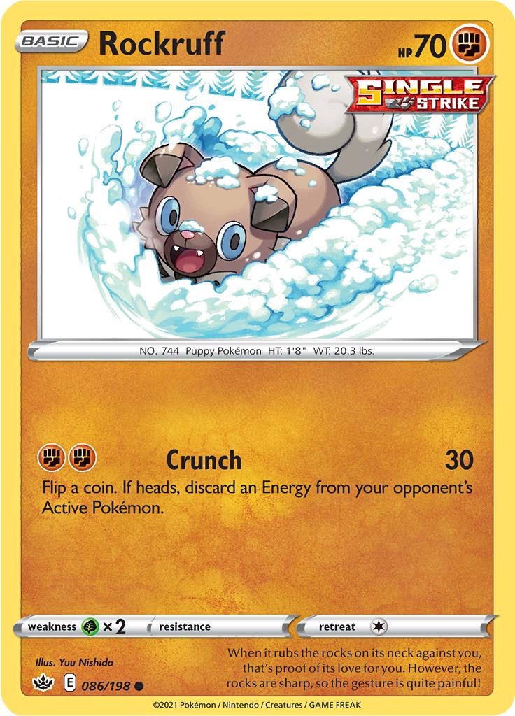 Pokémon-kaart Rockruff 086/198 Common uit de set Chilling Reign