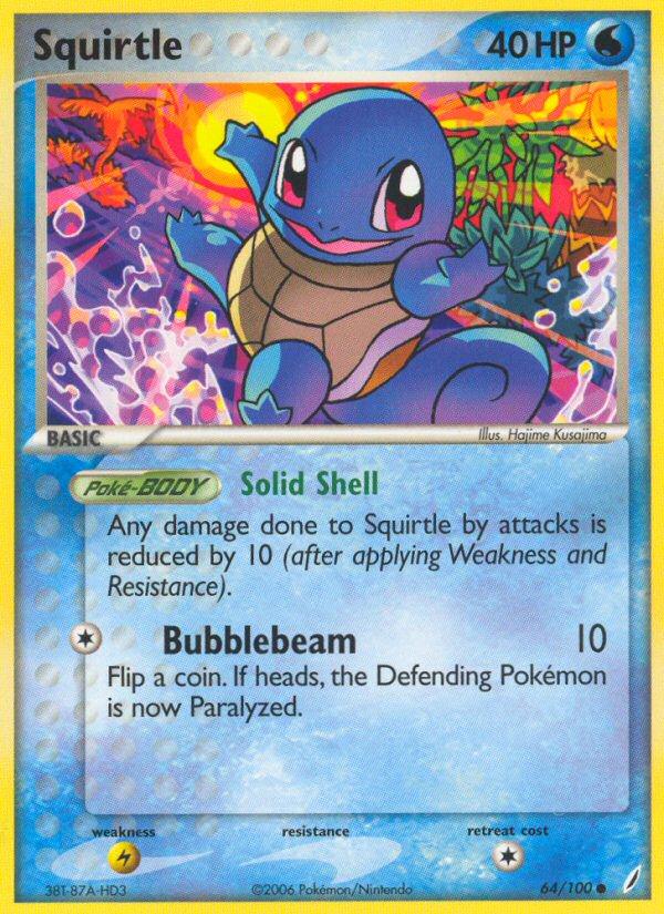 Pokémon-kaart Squirtle 64/100 Common uit de set EX Crystal Guardians Image principale du produit
