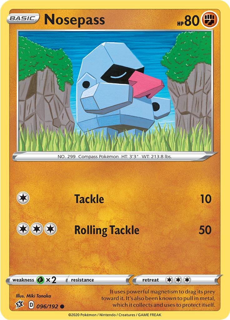 Pokémon-kaart Nosepass 096/192 Common uit de set Rebel Clash
